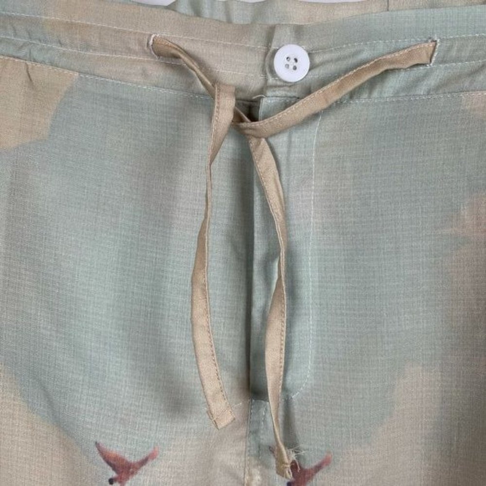 Drawstring Mountain Ombre Landscape Casual Pants Sz L - Picture 4 of 6